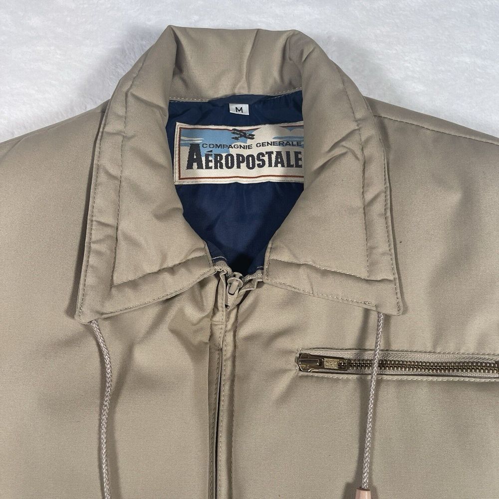 Aeropostale Campagnie Generale VTG 80s down insulated vest Men's Medium Tan‎